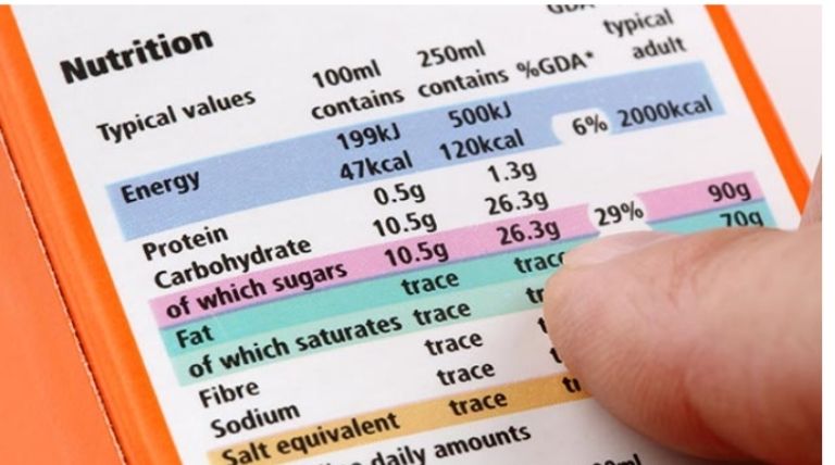 nutrition facts label